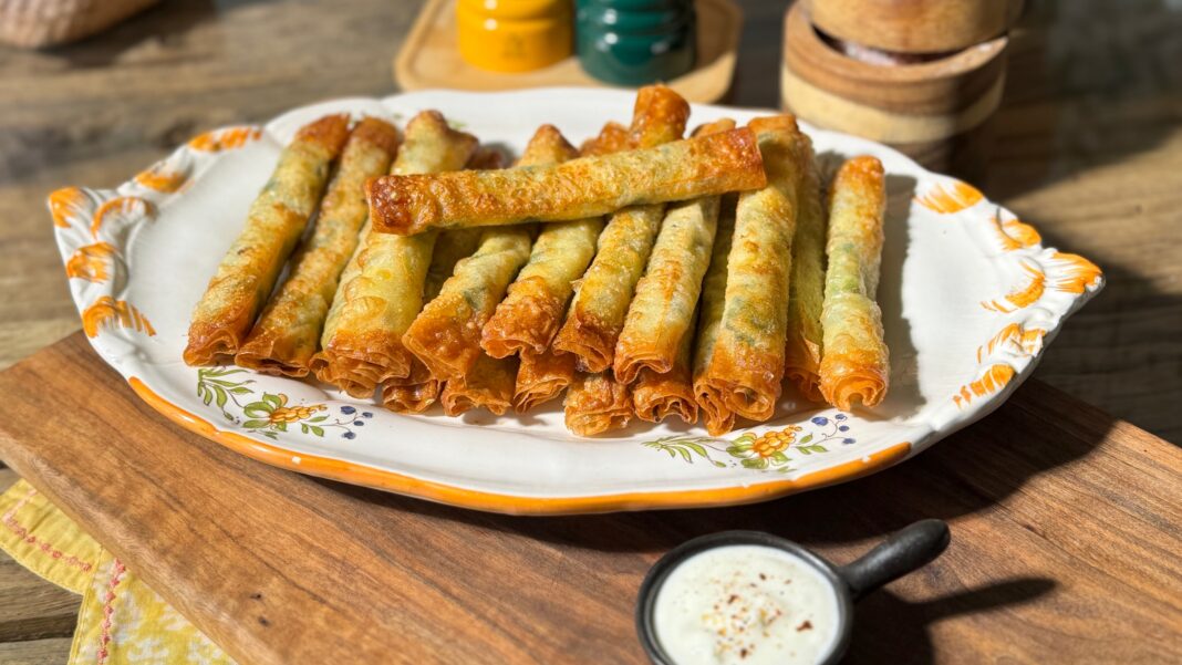 Rulouri cu praz și telemea