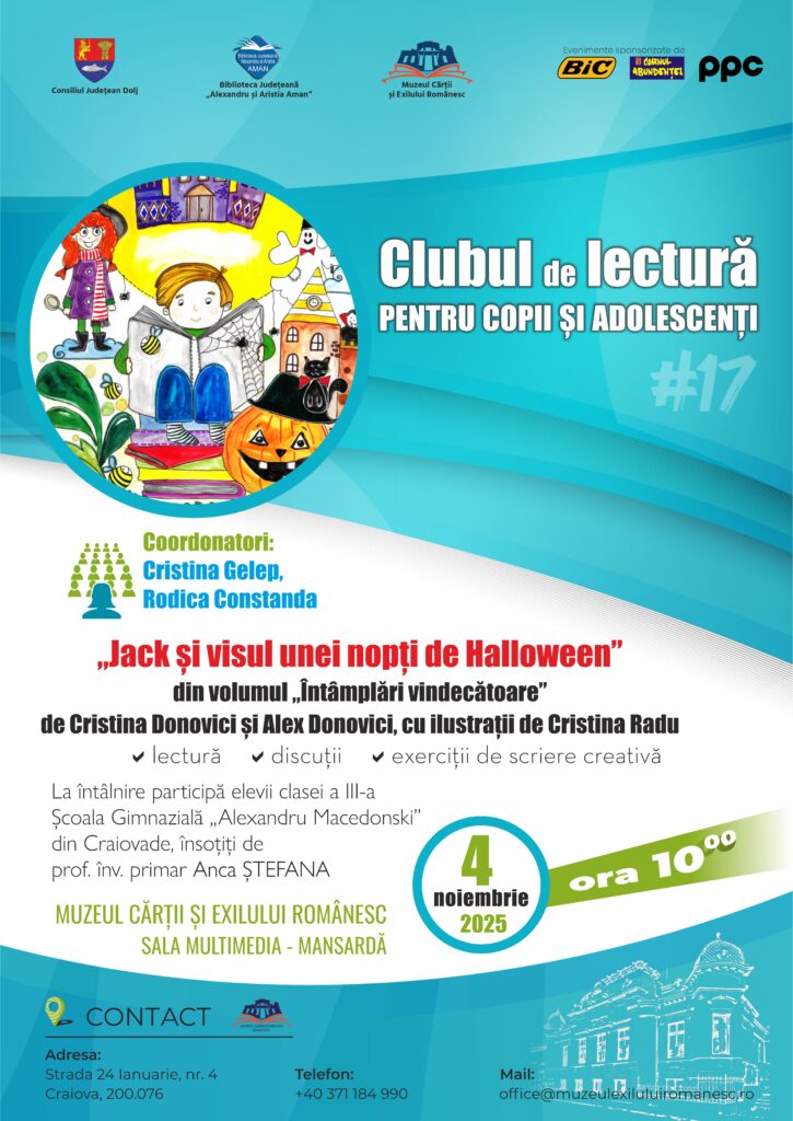 Craiova: Clubul de lectură pentru copii și adolescenți la Muzeul Cărții și Exilului Românesc