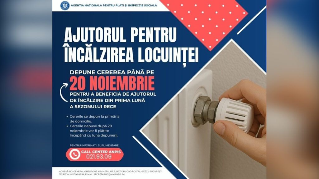 Dolj: Termen-limită 20 noiembrie pentru ajutorul de încălzire din prima lună a sezonului rece