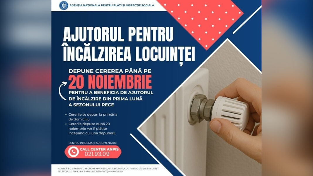 Termen-limită 20 noiembrie pentru ajutorul de încălzire din prima lună a sezonului rece