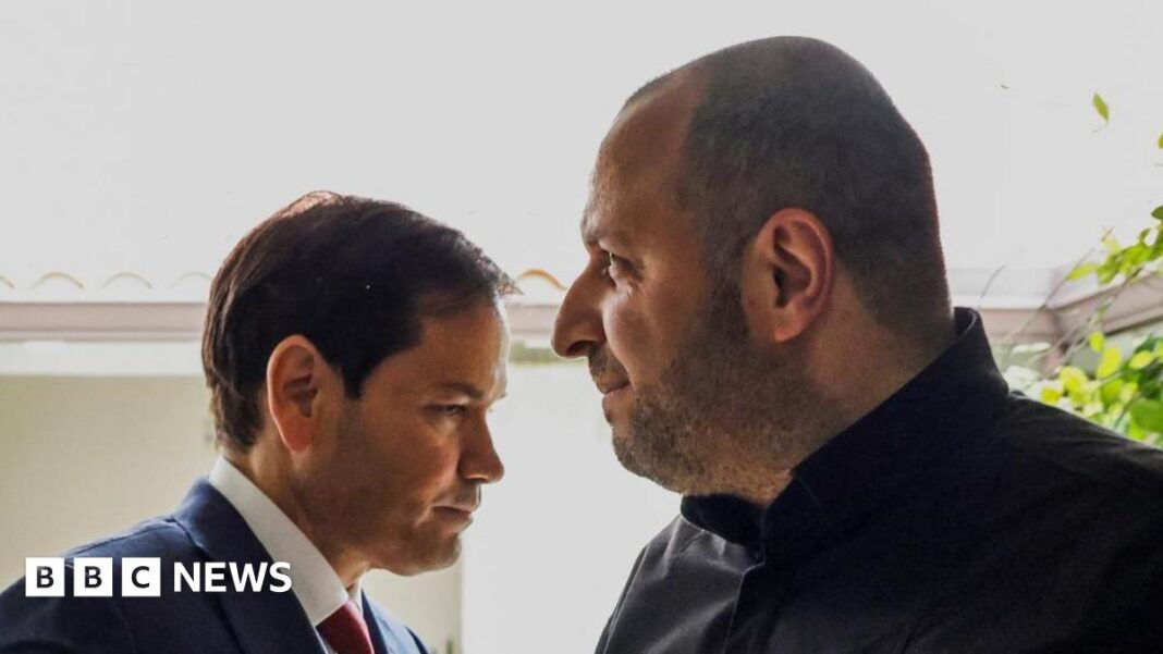 Marco Rubio (stânga) cu Rustem Umerov în Florida