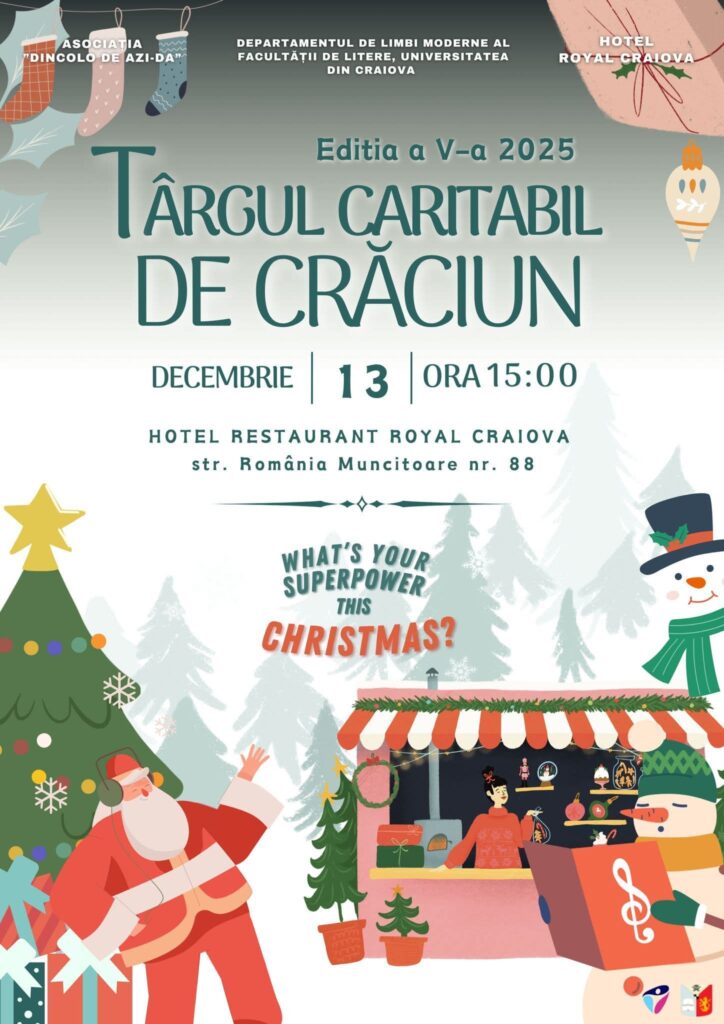Târg caritabil de Crăciun pentru Eduard: „What’s Your Superpower This Christmas?” la Craiova