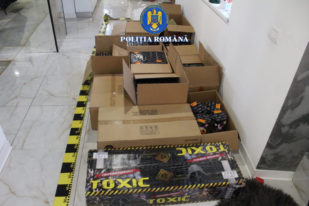 650 kg de articole pirotehnice confiscate de polițiști în Târgu Jiu
