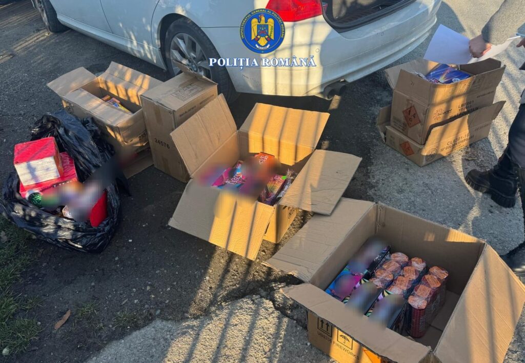 Sute de kilograme de articole pirotehnice confiscate de polițiști în Gorj