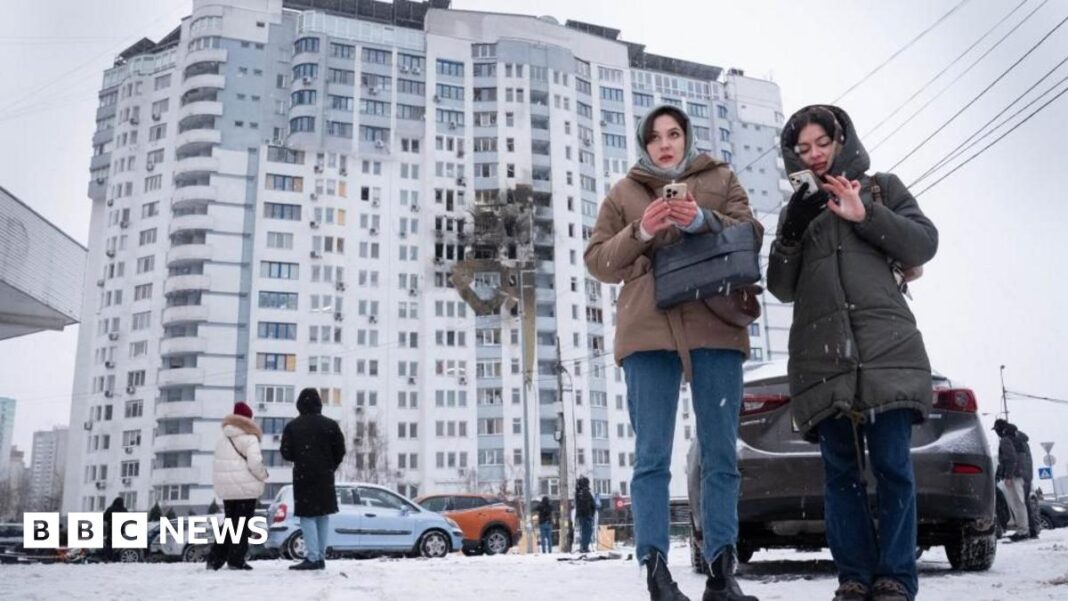 Locul atacului cu drone de la Kiev, la începutul lunii ianuarie