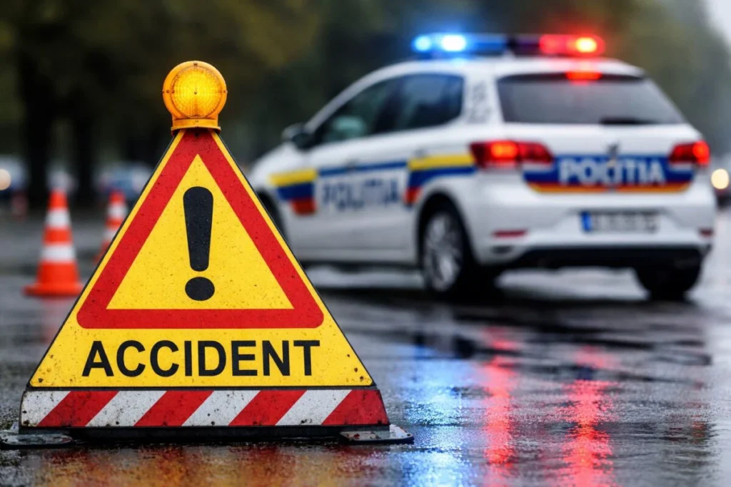 Accident rutier pe DN 65: un bărbat a intrat cu mașina într-un pom
