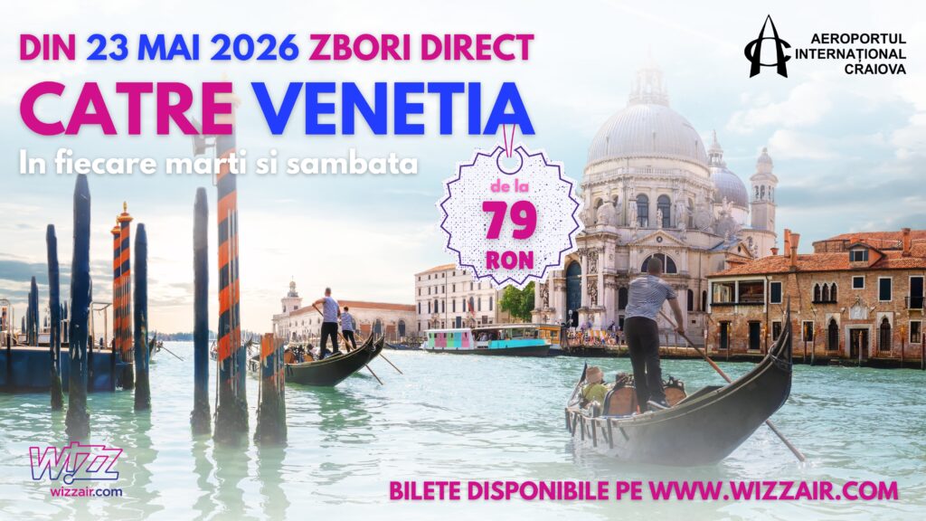 Wizz Air va opera un nou zbor către Veneția, din primăvară