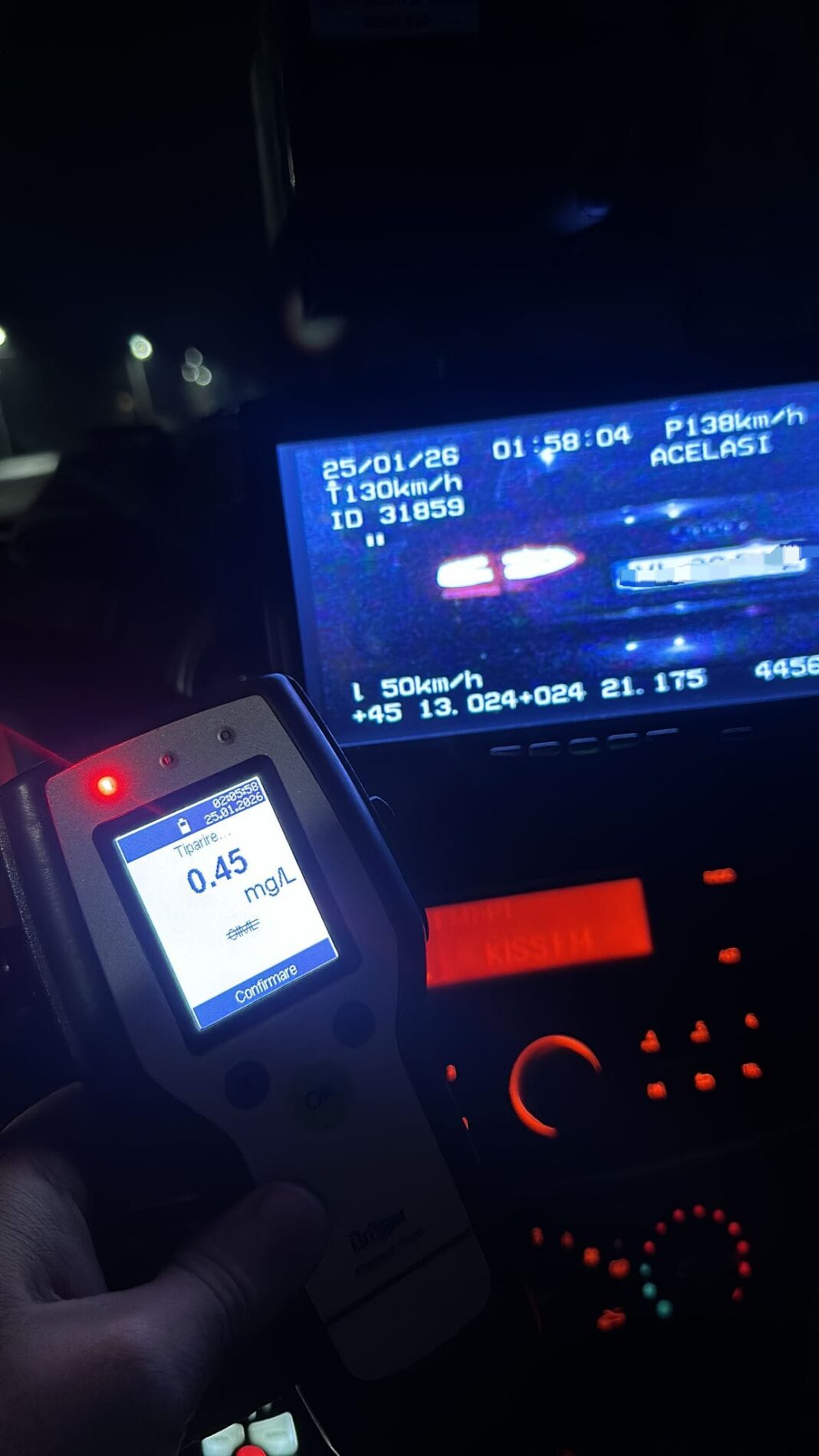 Un tânăr din Călimănești, prins la volan sub influența alcoolului şi cu 130km/h