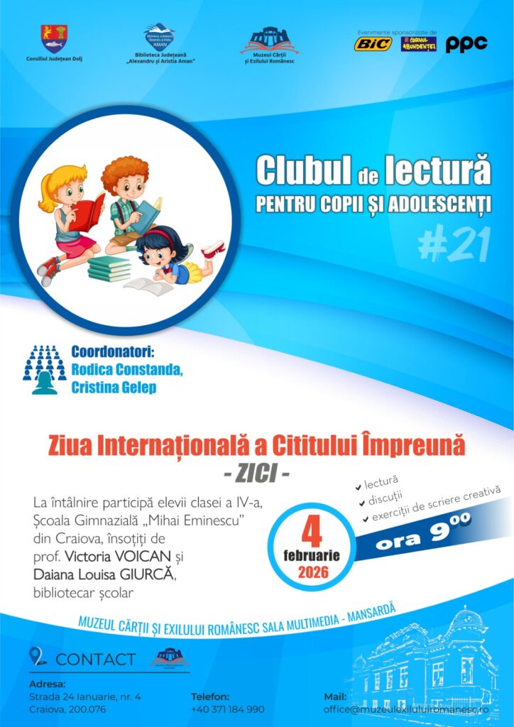Ziua Internațională a Cititului Împreună, celebrată la Muzeul Cărții și Exilului Românesc din Craiova