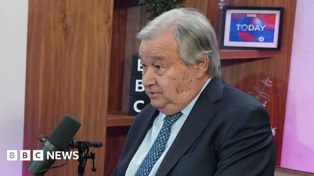 Antonio Guterres a declarat pentru BBC că unii cred că „puterea legii ar trebui înlocuită de legea puterii”