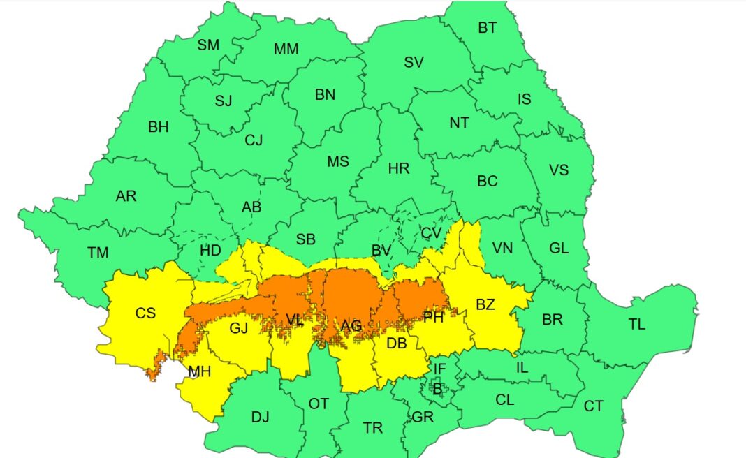 Atenție, vreme extremă în zonele deluroase și montane