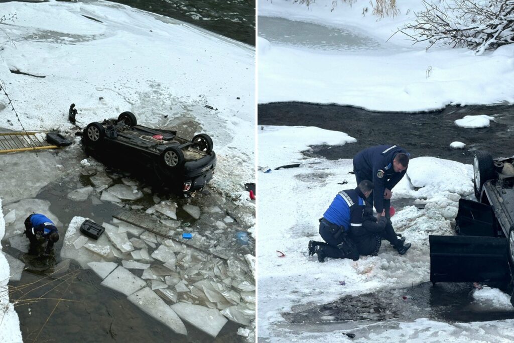 O femeie cu cinci copii în mașină a căzut într-un râu! Care este starea pasagerilor