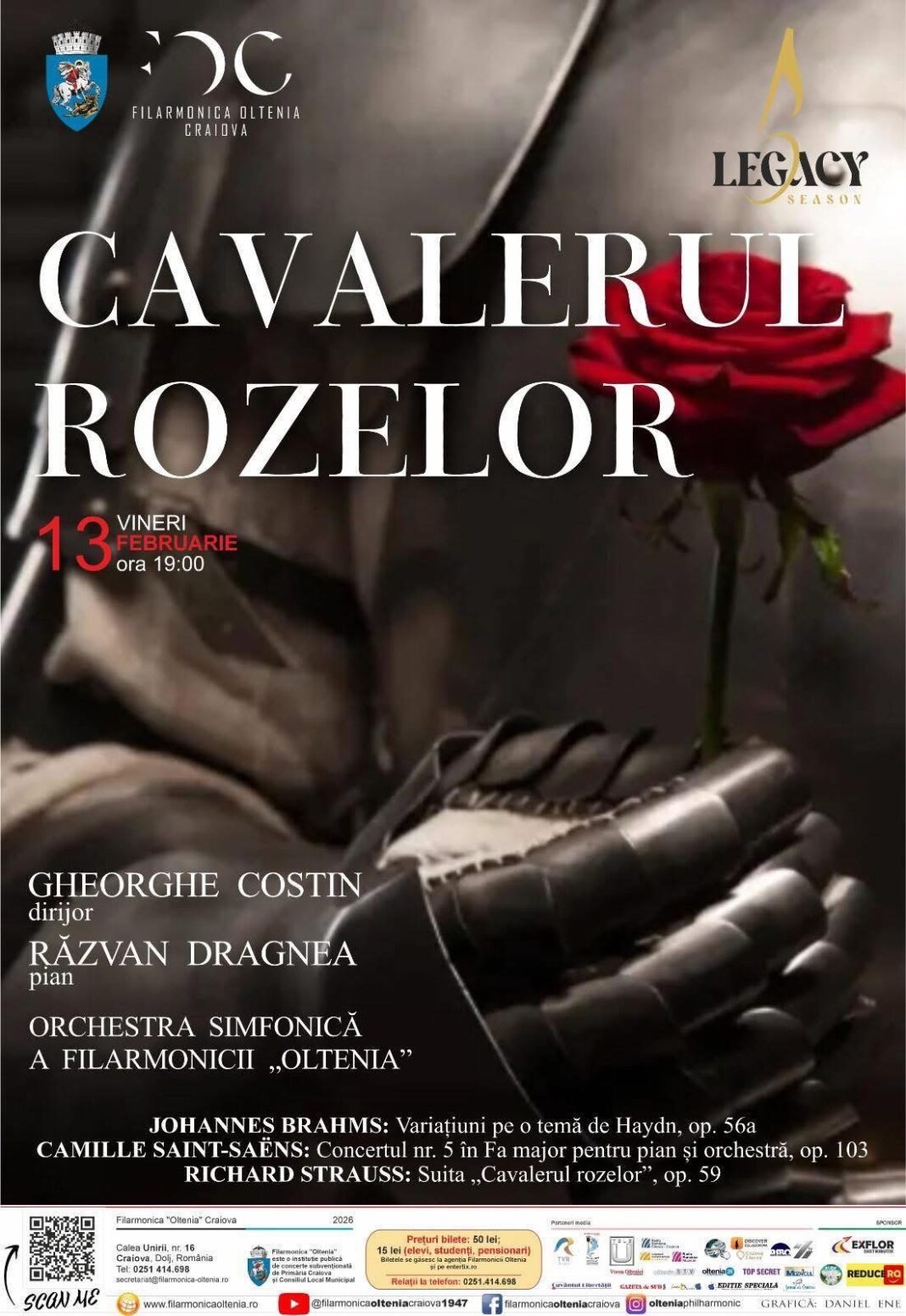 Brahms, Saint-Saëns și Strauss, într-un program rar sub bagheta lui Gheorghe Costin