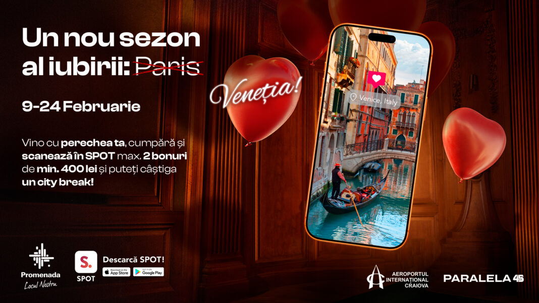 Promenada Craiova oferă un city break romantic la Veneția