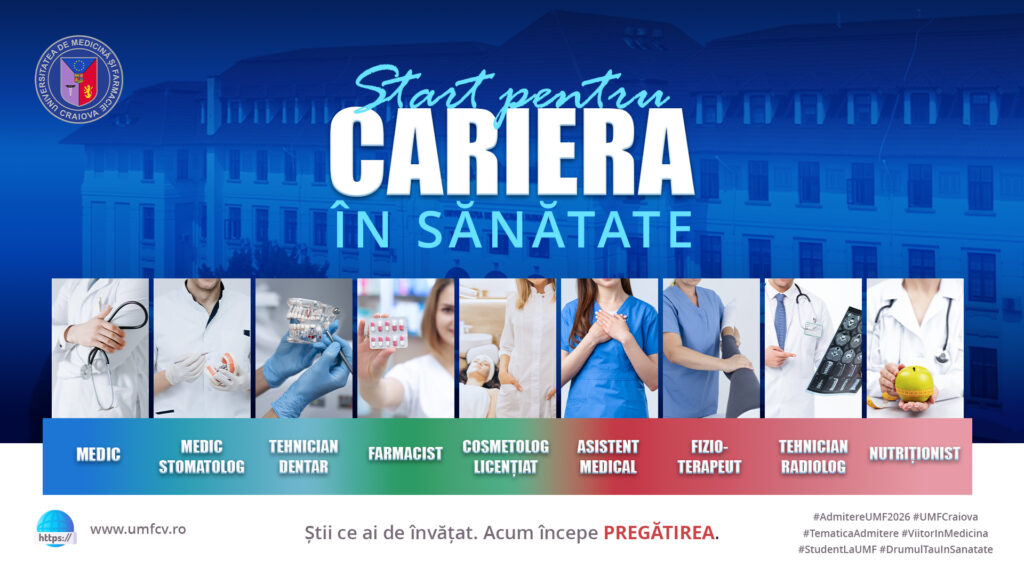 Admitere 2026 la UMF Craiova: calendar complet, tematică și bibliografie pentru candidați