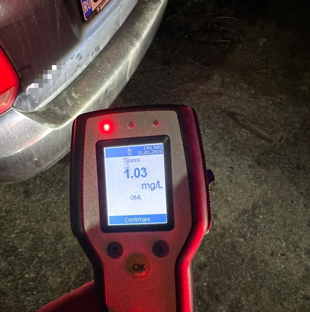Bărbat prins băut la volan în Vâlcea: alcoolemie de peste 1 mg/l