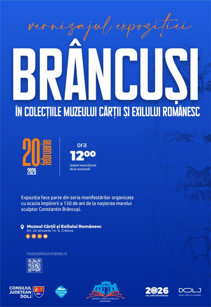„Brâncuși în colecțiile Muzeului Cărții și Exilului Românesc” – expoziție aniversară dedicată marelui sculptor