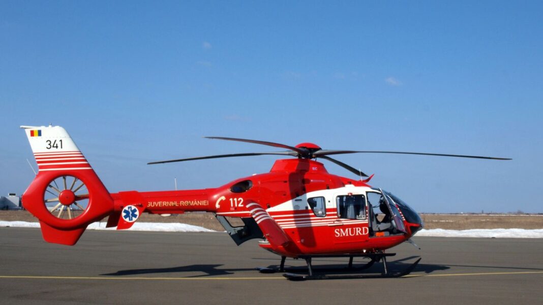 Elicopterul SMURD, mobilizat de urgență pentru salvarea victimei din Bârca