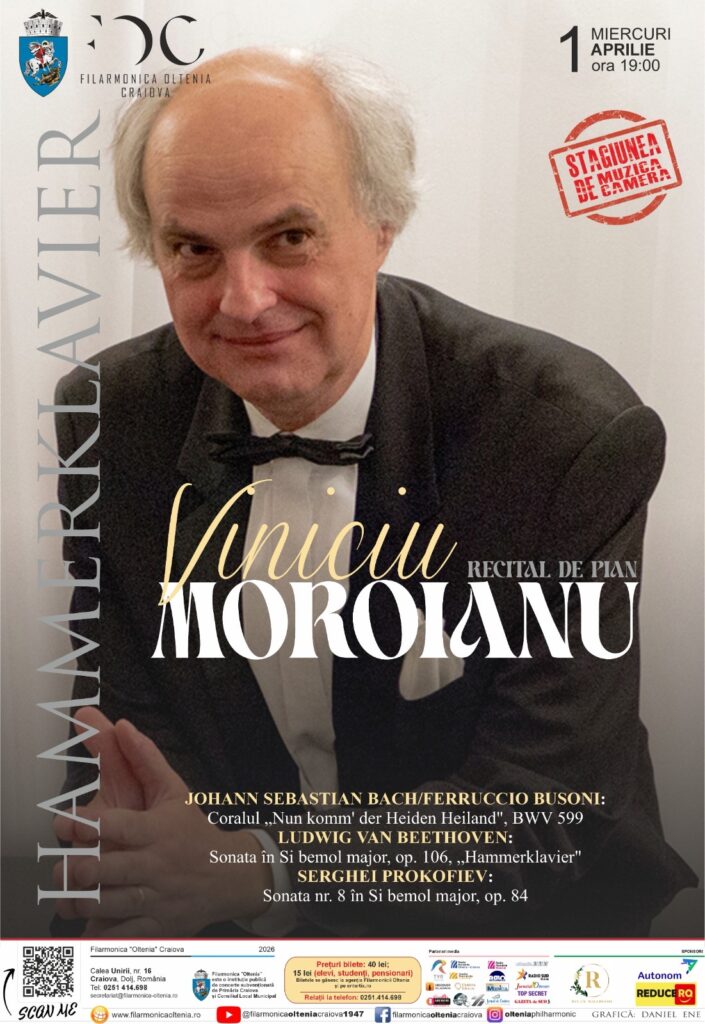 Săptămâna marilor pianiști la Filarmonica din Craiova: Beethoven și Gershwin, într-un dialog spectaculos