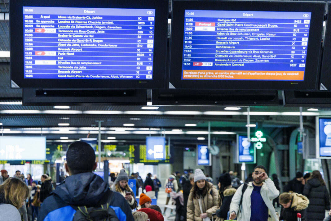 Această fotografie este făcută în timpul unei greve belgiene de nouă zile