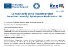 Începere proiect Dezvoltarea intensității digitale pentru Road Construct SRL