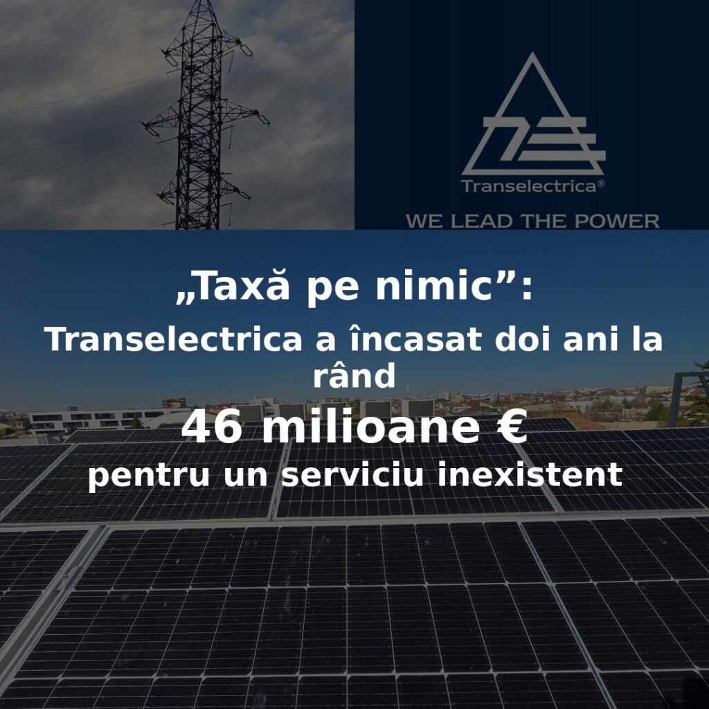 APCE: Transelectrica a încasat doi ani la rând 46 milioane de euro pentru un serviciu inexistent