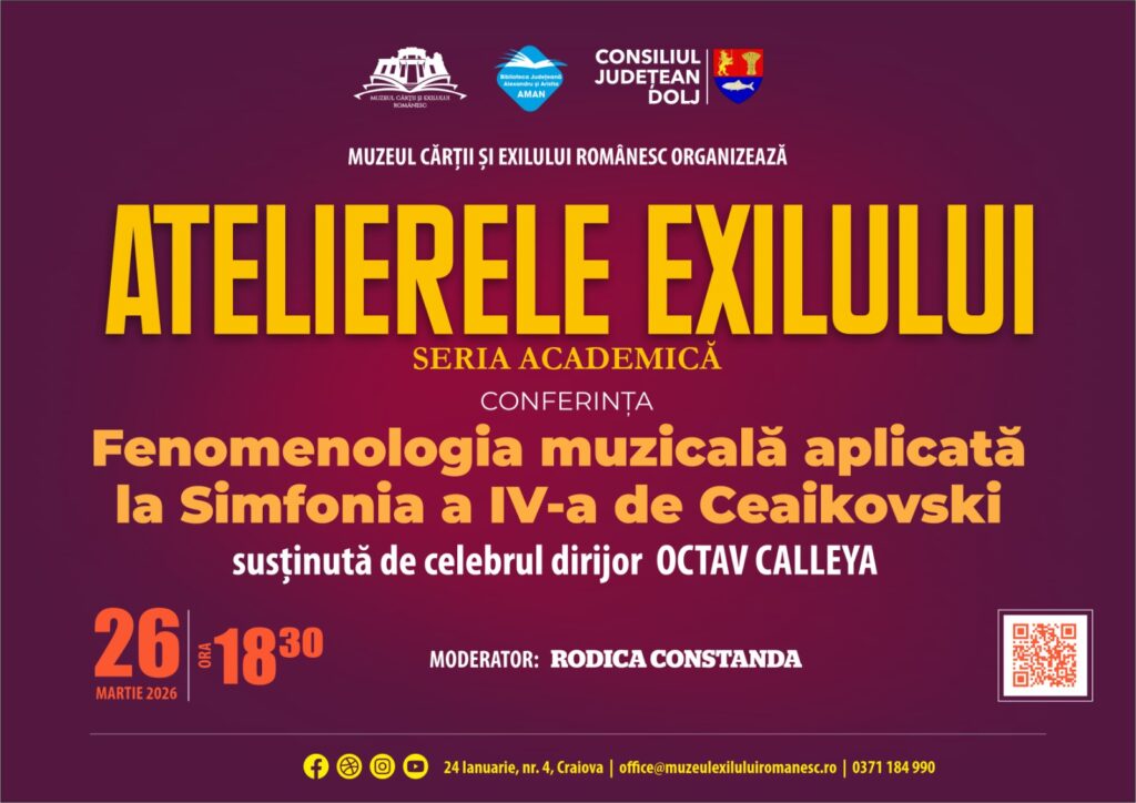 Conferință specială la Craiova: „Fenomenologia muzicală” și magia Simfoniei a IV-a de Ceaikovski