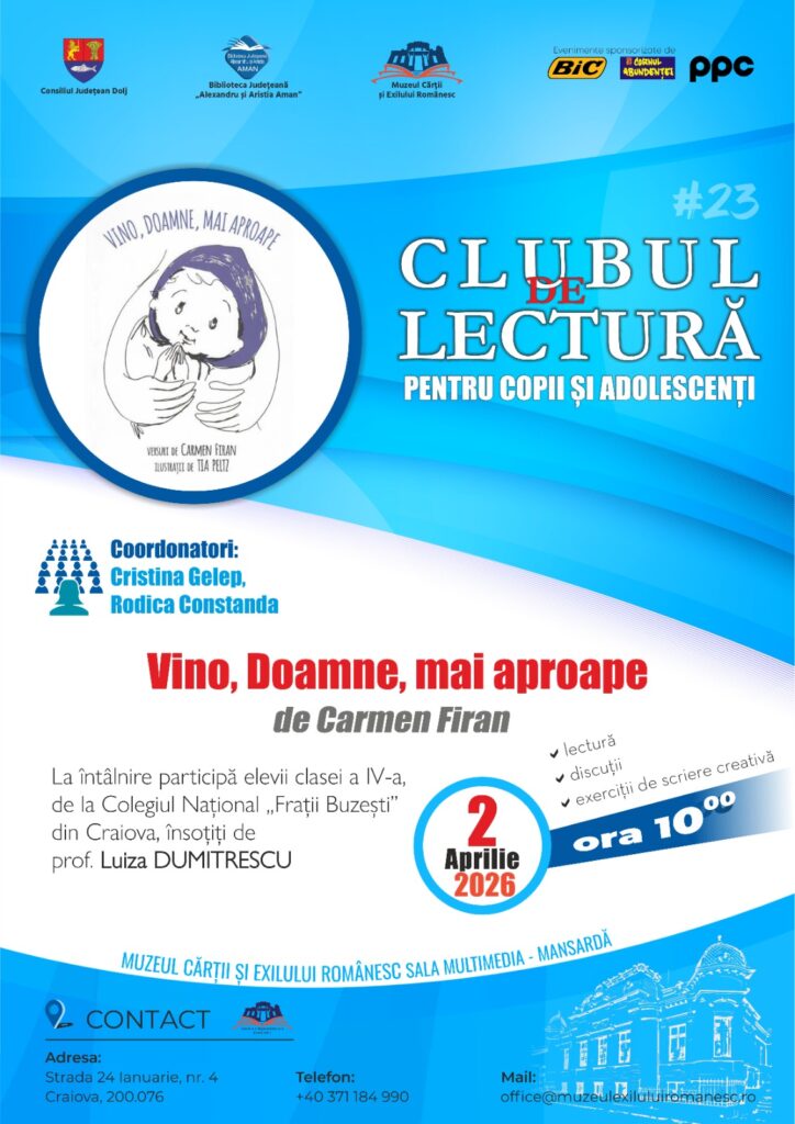 Atelier de lectură cu tematică pascală pentru elevi, la Muzeul Cărții și Exilului Românesc din Craiova