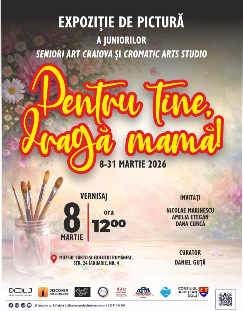 Craiova: Expoziție de pictură „Pentru tine, dragă mamă” la Muzeul Cărții și Exilului Românesc
