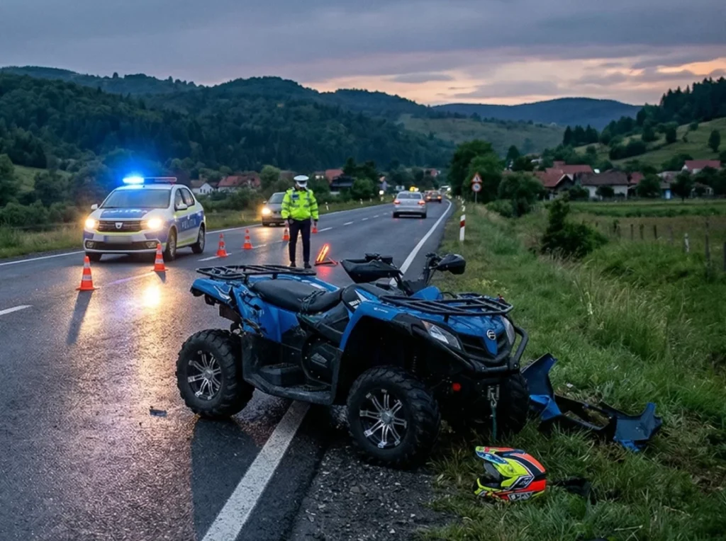 Un mort şi trei răniţi într-un accident între un ATV şi un autoturism