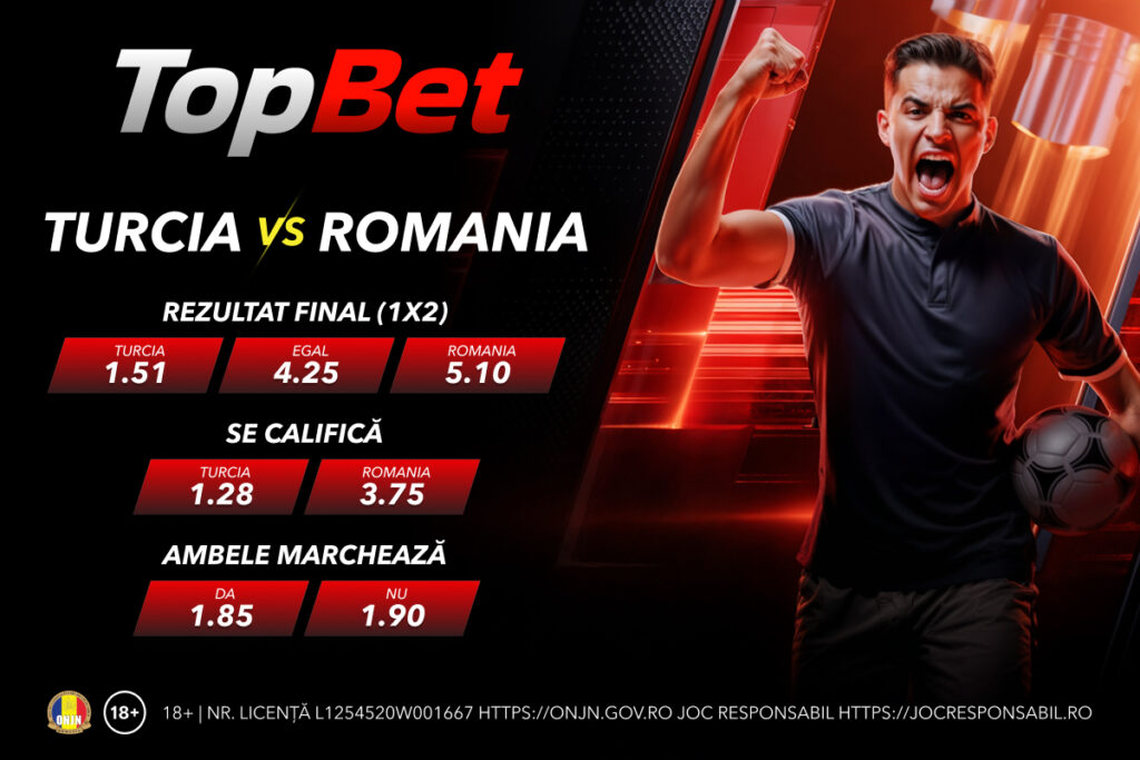 Turcia vs România se joacă joi seara – informații de ultimă oră și cote la pariuri