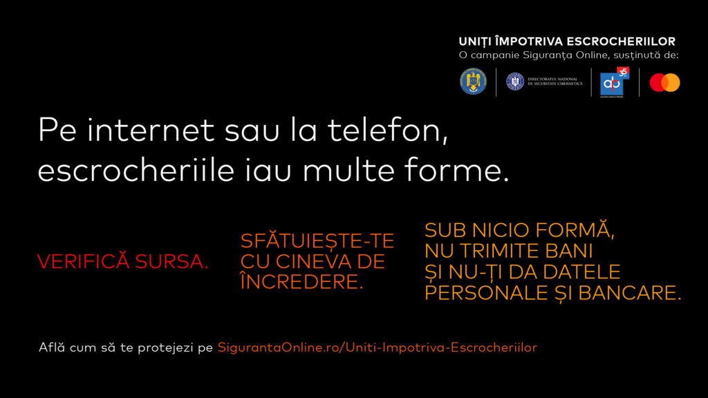 „Uniți împotriva escrocheriilor” – campanie națională pentru siguranța românilor în mediul online