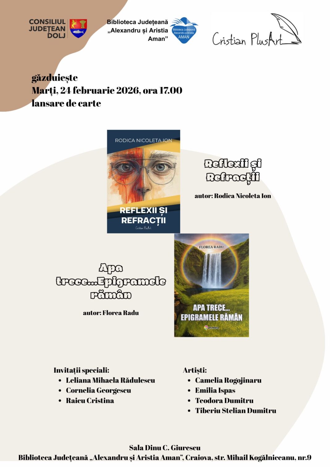 Două volume semnate de Rodica-Nicoleta Ion și Florea Radu, prezentate publicului craiovean