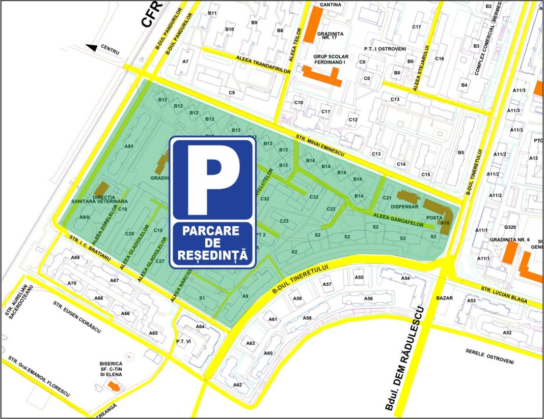 Parcare de reședință în cartierul Ostroveni