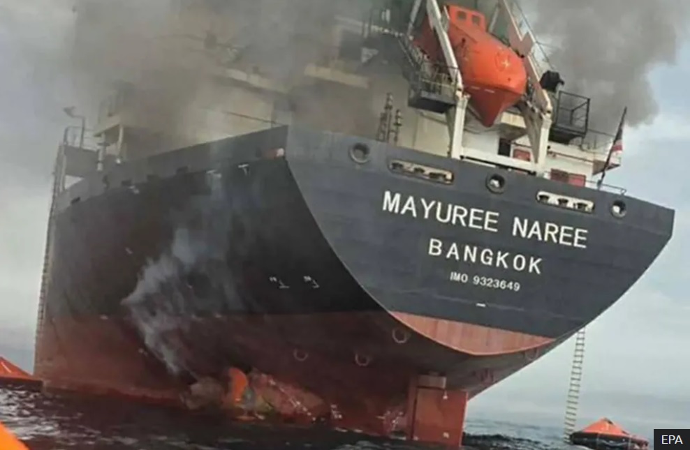 Nava Mayuree Naree, care arborează pavilion thailandez, a fost lovită pe 11 martie