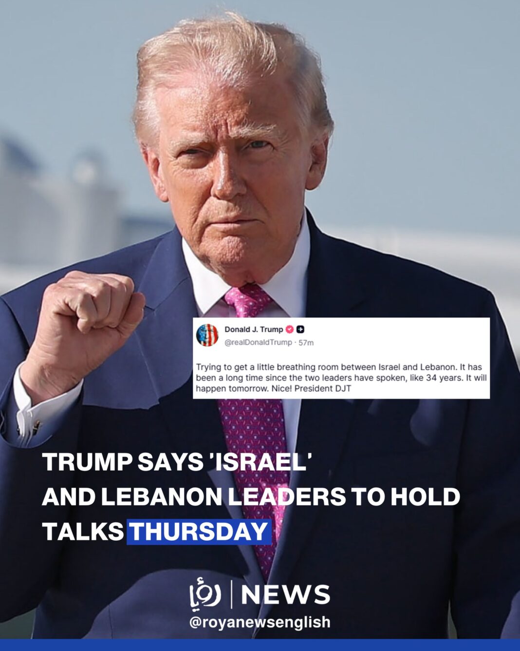 Trump afirmă că liderii israelieni şi libanezi vor purta discuţii joi