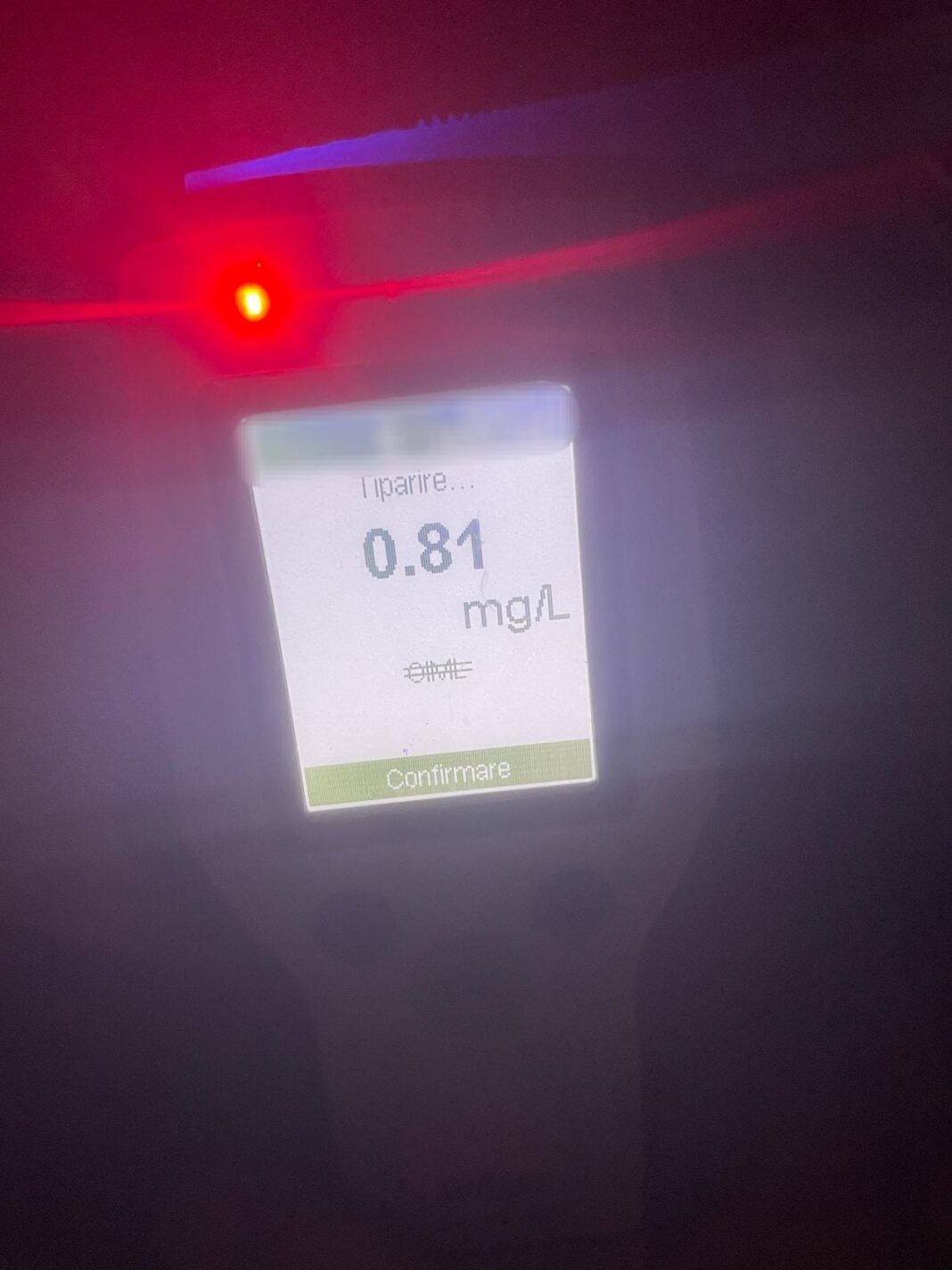 Șoferul a fost testat cu aparatul alcooltest