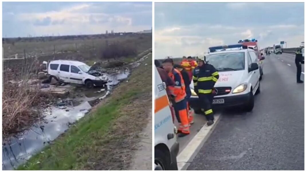 Un mort și cinci răniţi într-un grav accident pe A2