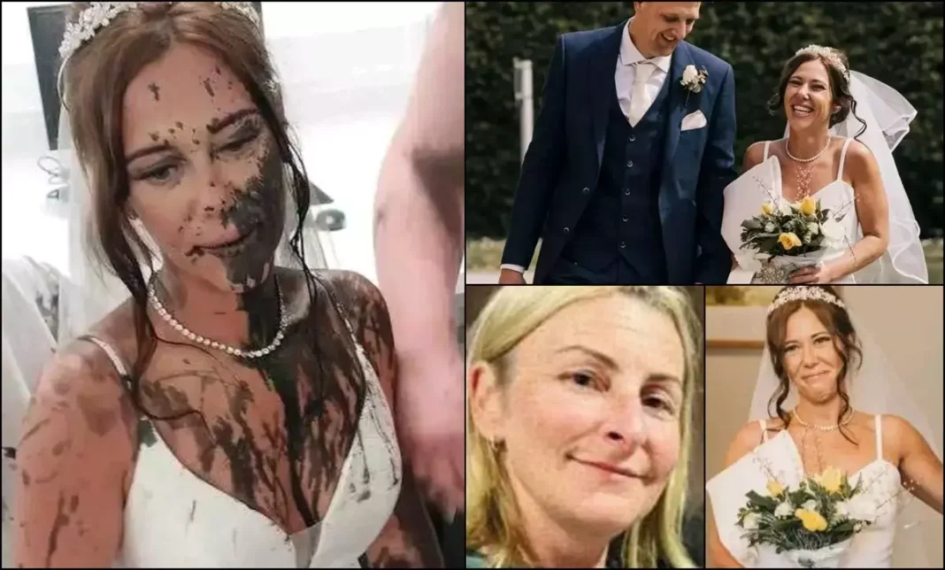 Mireasa stropită cu vopsea neagră a dus la capăt ceremonia