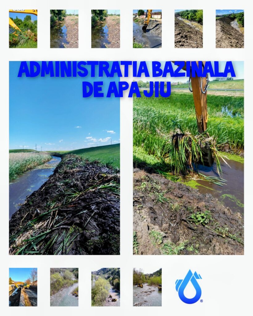 ABA Jiu desfășoară lucrări pentru prevenirea inundațiilor în Dolj, Gorj, Mehedinți și Hunedoara