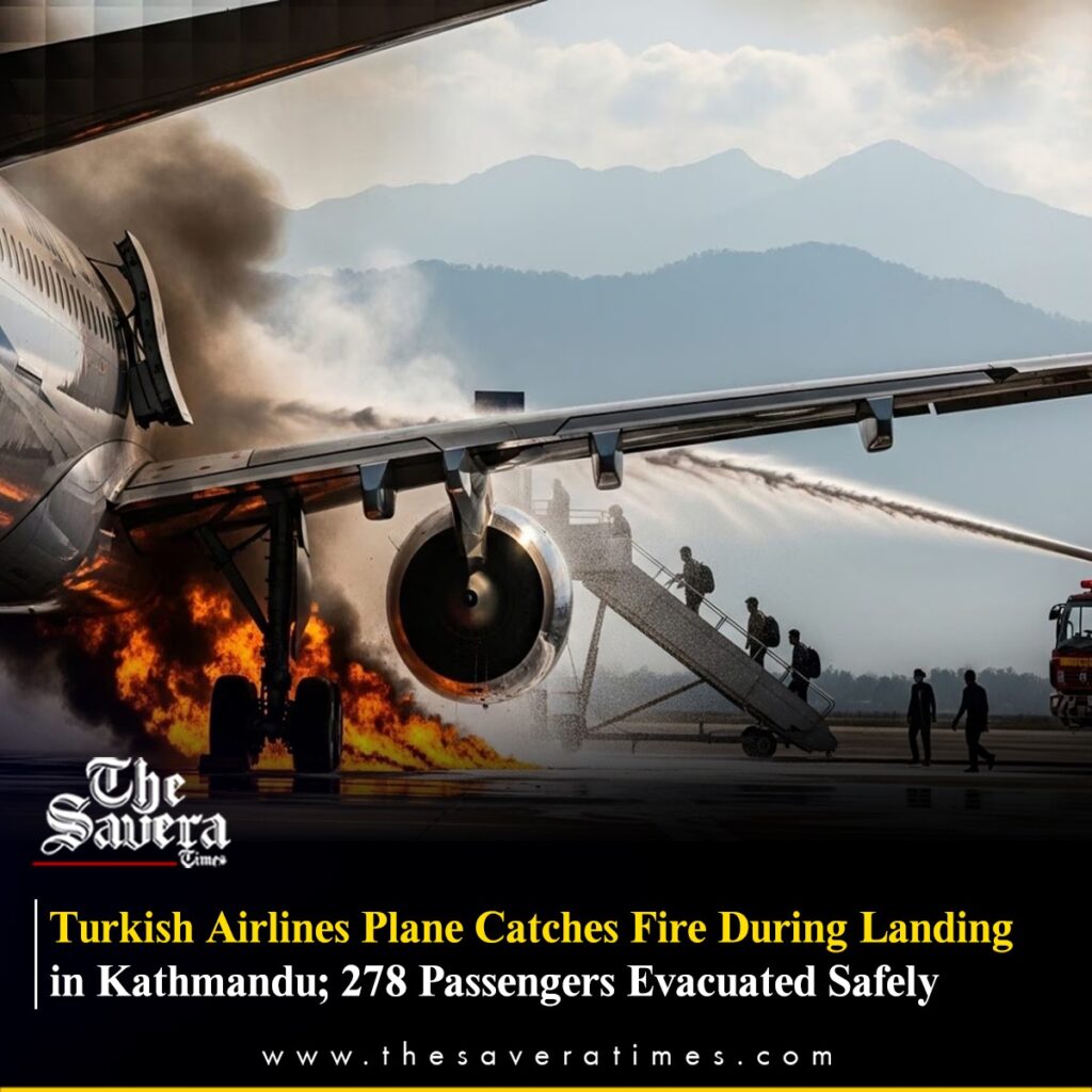 (VIDEO) Panică pe aeroportul din Kathmandu! Un avion Turkish Airlines a fost evacuat de urgență după un incendiu la aterizare