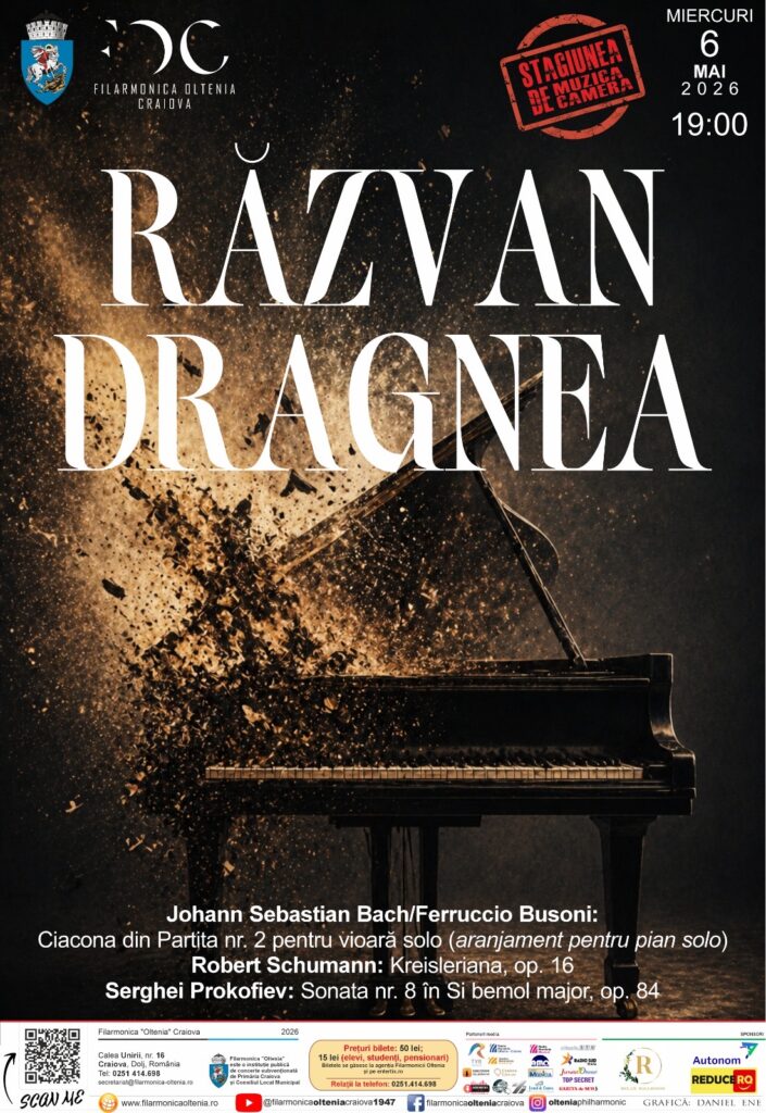 „Kreisleriana” de Schumann, într-un recital de excepție la Craiova