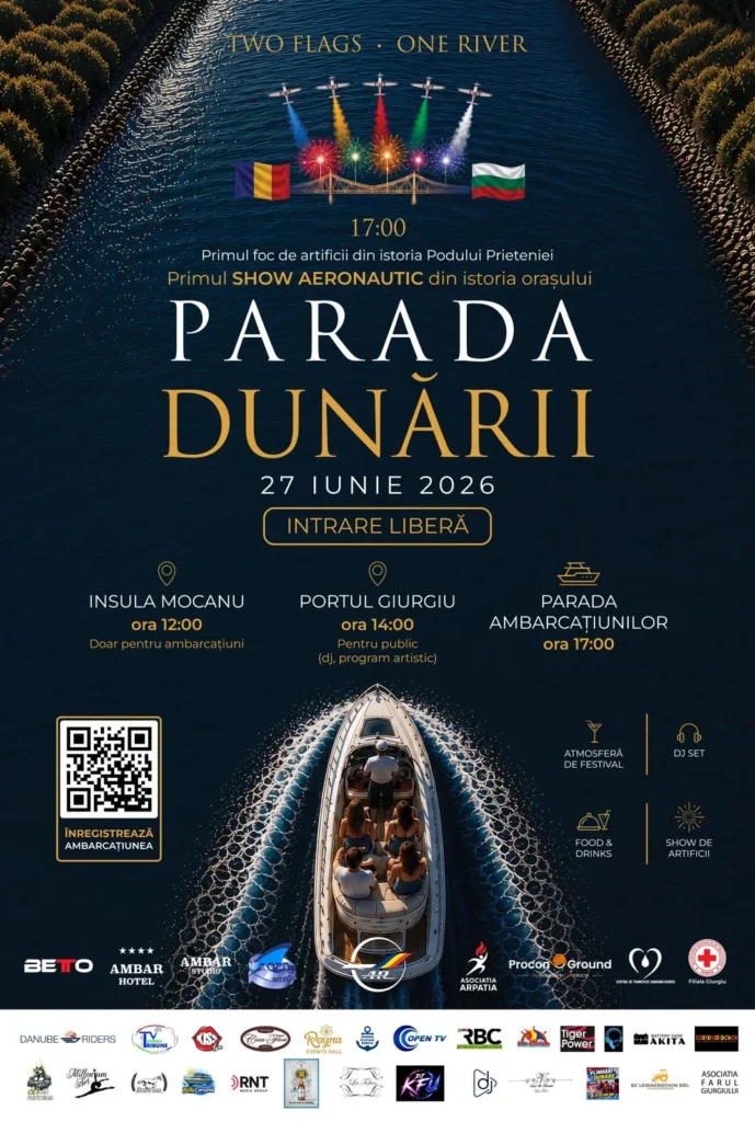 „Parada Dunării – Două steaguri, un fluviu”: cel mai spectaculos eveniment transfrontalier de pe Dunăre revine pe 27 iunie 2026