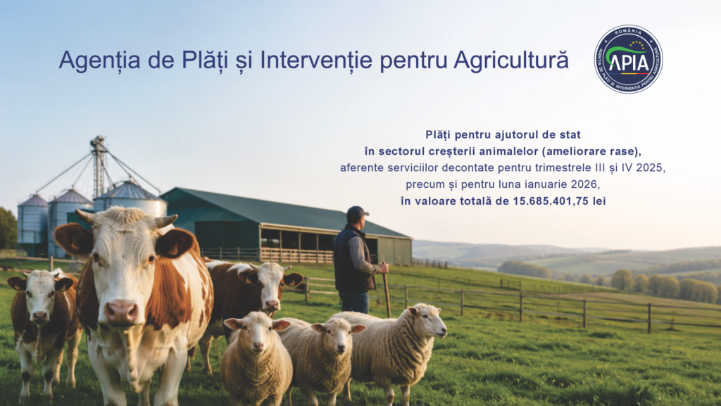APIA a plătit peste 15,6 milioane de lei crescătorilor de animale din România
