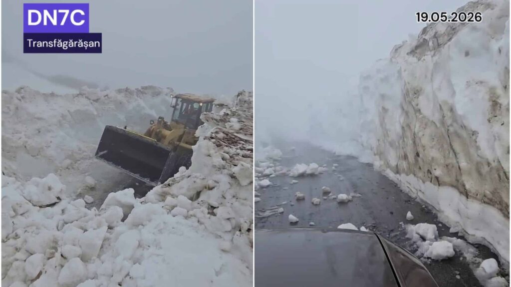 (VIDEO) Deszăpezirea pe Transfăgărășan a ajuns în punctul cel mai dificil