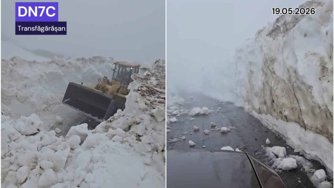 Deszăpezirea pe Transfăgărășan a ajuns în punctul cel mai dificil