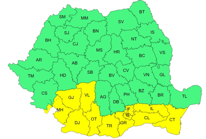 ANM a emis cod galben de vânt puternic