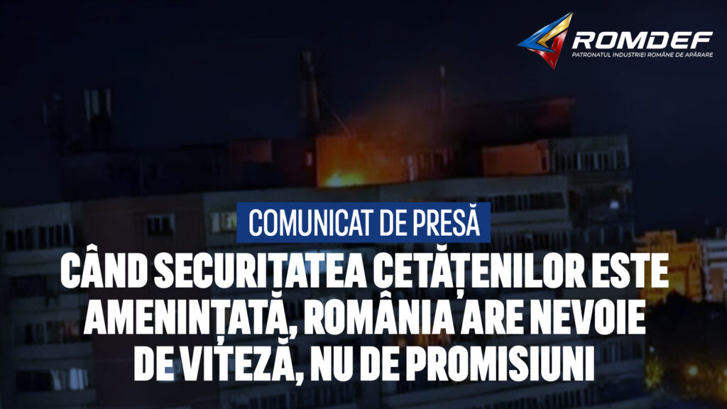 ROMDEF cere accelerarea urgentă a achizițiilor militare după incidentul dronei rusești de la Galați
