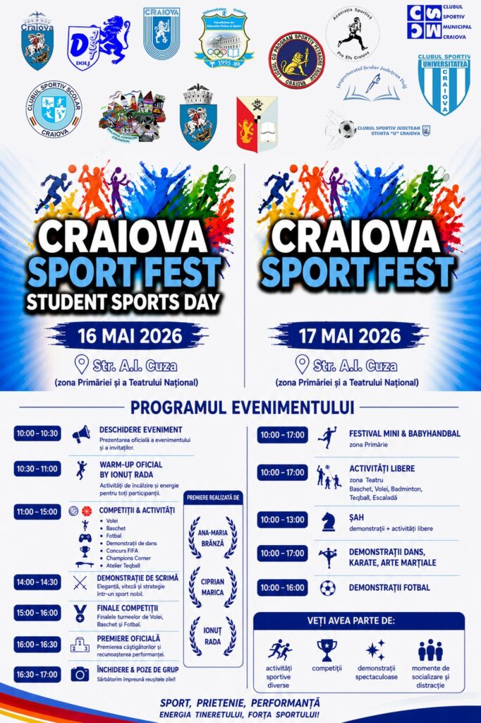 „Student Sports Day” aduce sportul și energia studenților în centrul Craiovei