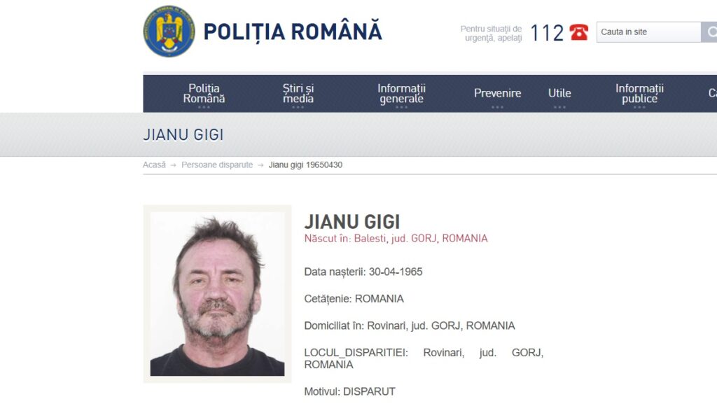 Trupul unui bărbat dispărut, găsit în râul Jiu, în Gorj